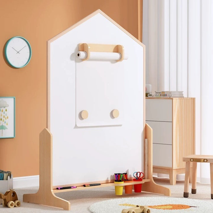 Dual-Sided Magnetic & Chalkboard Drawing Board (Free-Standing）
