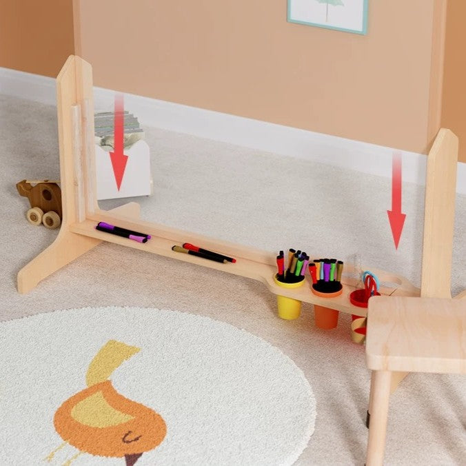 Dual-Sided Magnetic & Chalkboard Drawing Board (Free-Standing）
