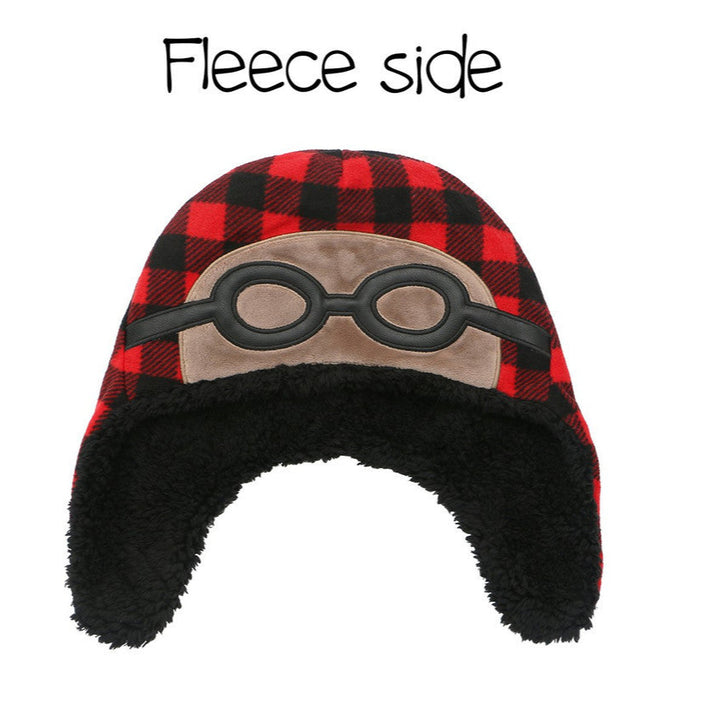 Kids & Baby Reversible Sherpa Hat | Black Bear & Aviator