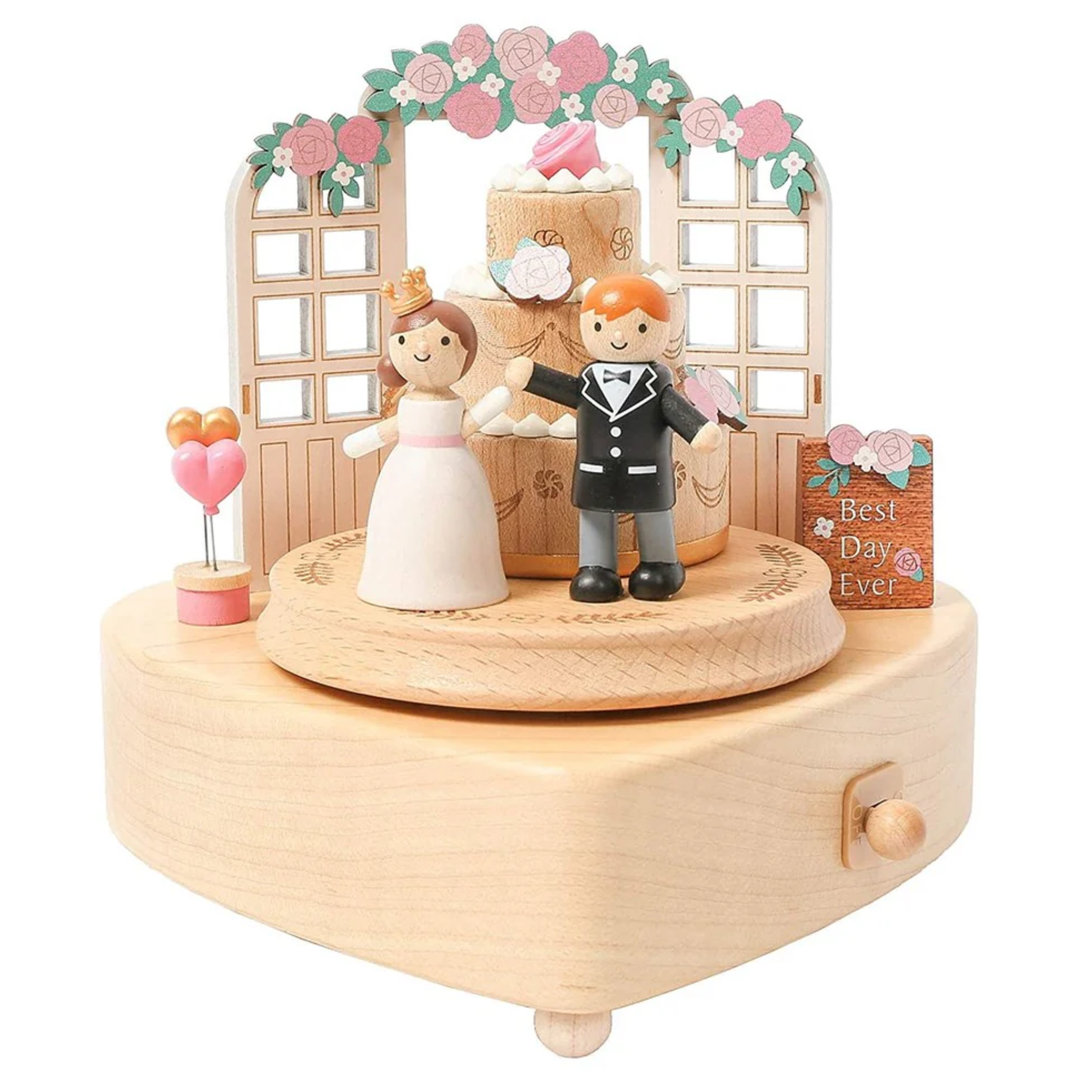 Flower Wedding Cake Music Box