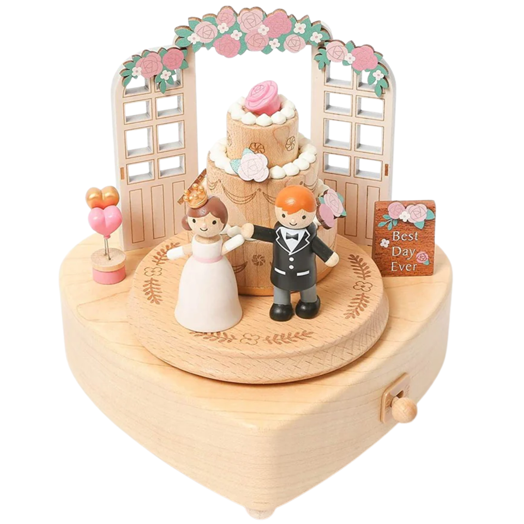 Flower Wedding Cake Music Box