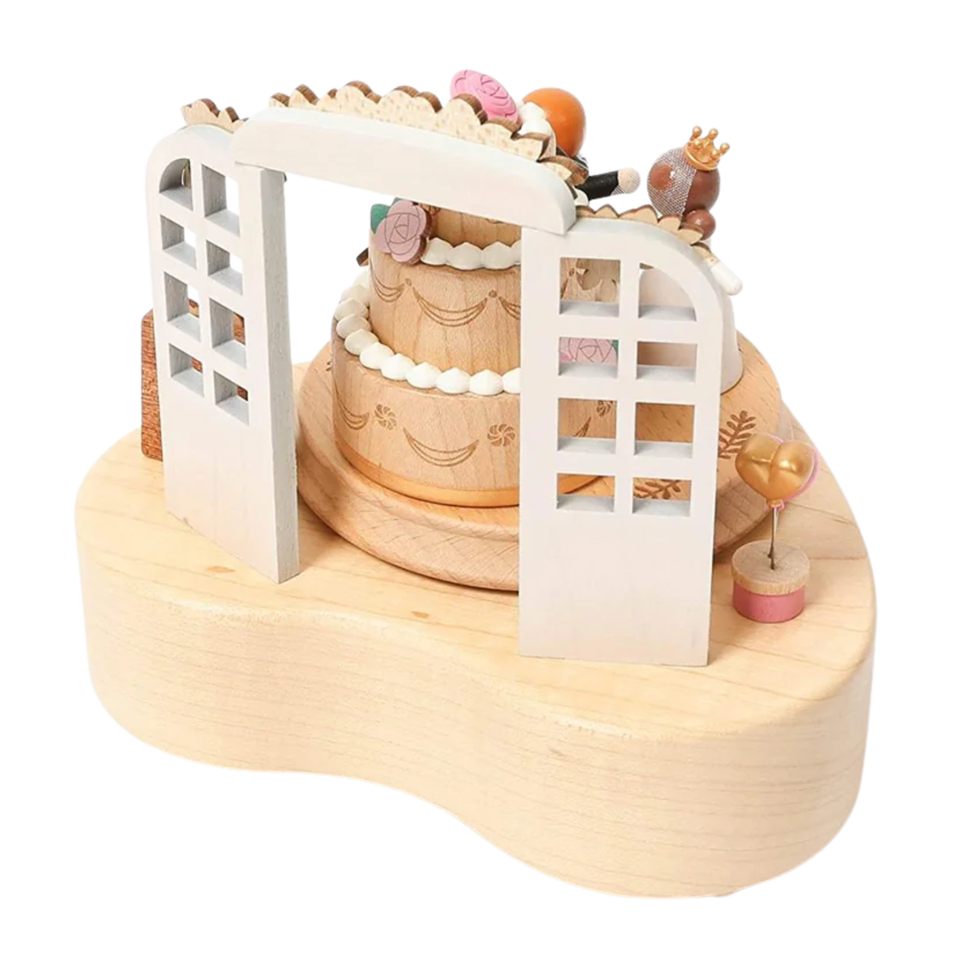 Flower Wedding Cake Music Box