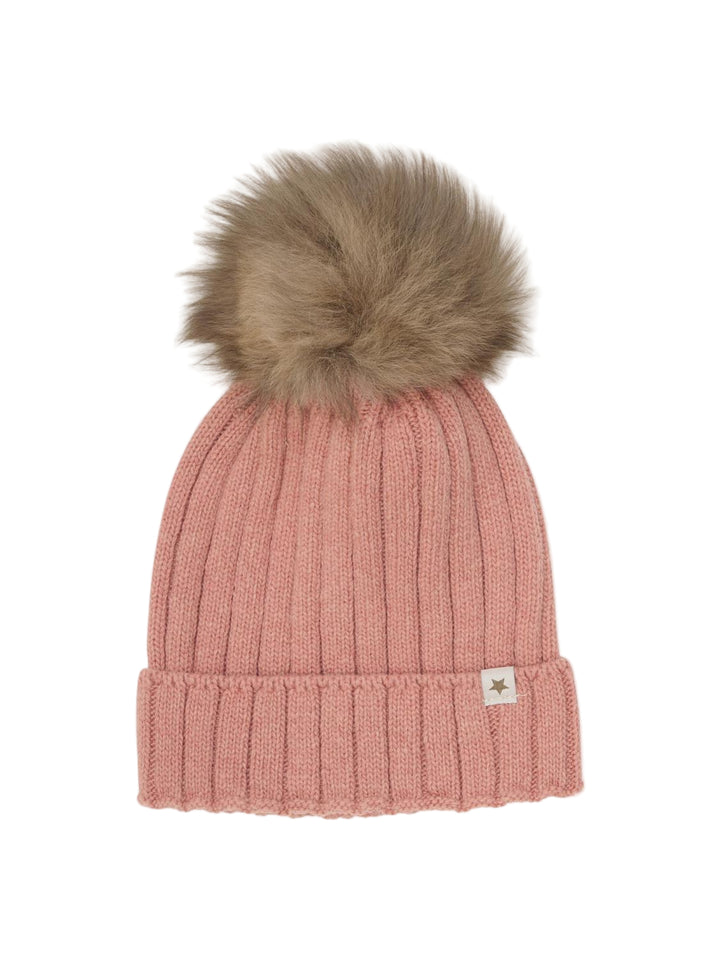 Hat Knit Alpaca Pompom |  Burlwood