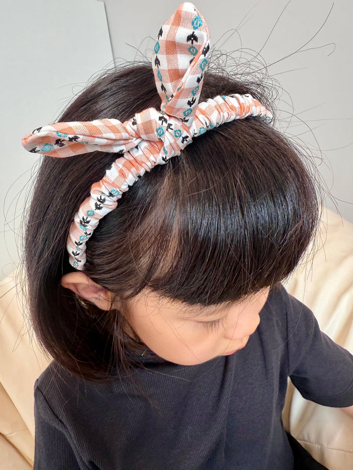 Plaid Pattern Bow Headband