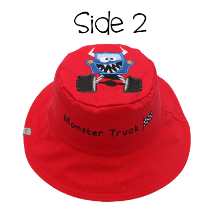 Kid's Reversible Sun Hat | Monster & Car