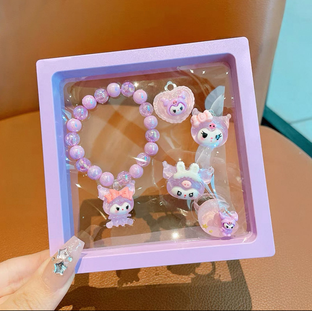Rings & Charm Bracelet Set