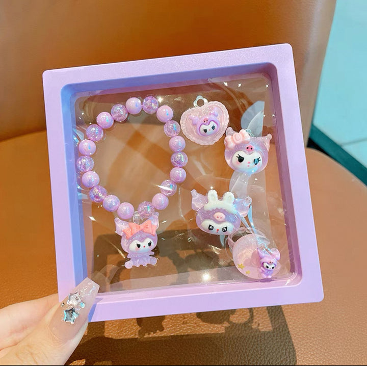 Rings & Charm Bracelet Set