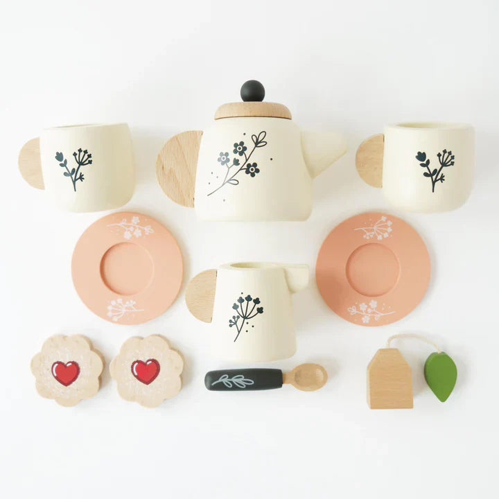 Wooden Tea Set With Tray