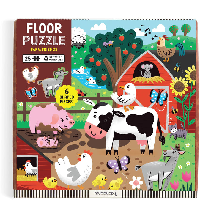 Farm Friends 25 Piece Floor Puzzle with Shaped Pieces