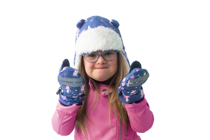 Kids & Baby Water Repellent Trapper Hat - Unicorn (Indigo)