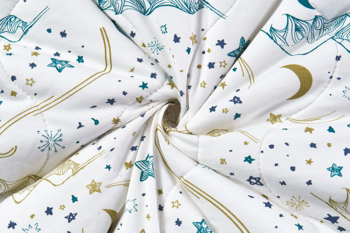 Medium Cozy Quilted Blanket (Bamboo Jersey) - Stars White