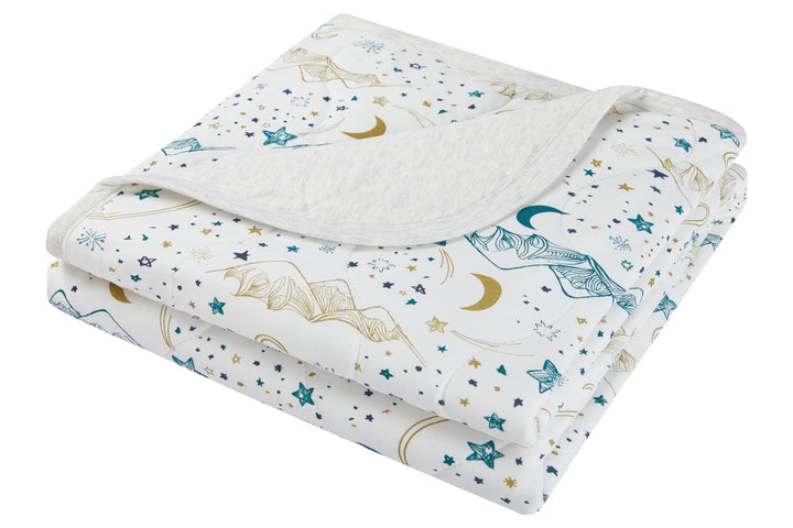 Medium Cozy Quilted Blanket (Bamboo Jersey) - Stars White