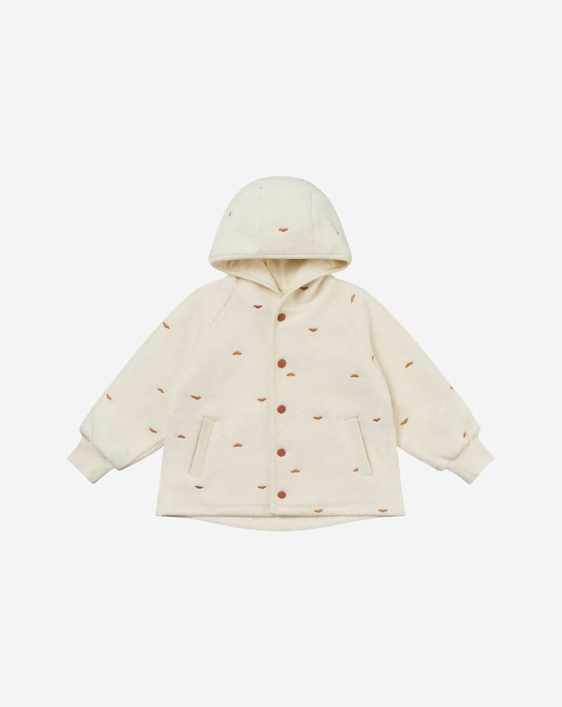 Recycled Embroidered Fleece Jacket - Fluffy Clouds