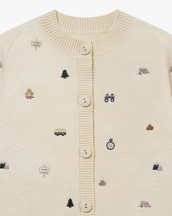 Poly/Cotton Knit Kids Camp Cardigan - Mini Camp Revery