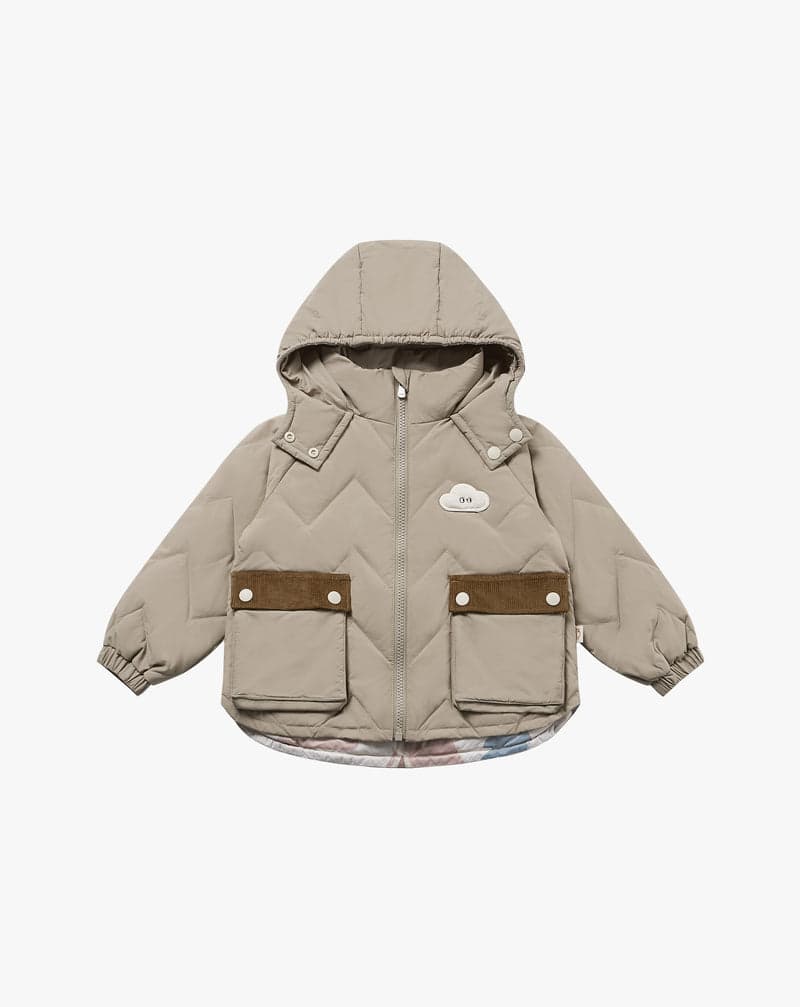 Recycled Nylon Taslon Kids Quilted Down Jacket