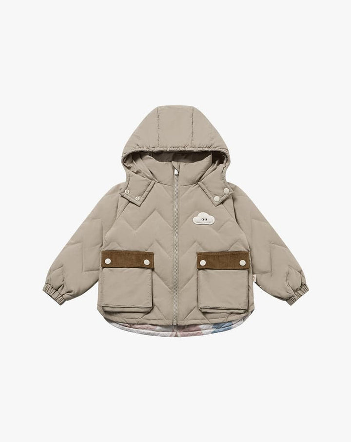 Recycled Nylon Taslon Kids Quilted Down Jacket