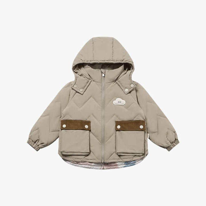 Recycled Nylon Taslon Kids Quilted Down Jacket