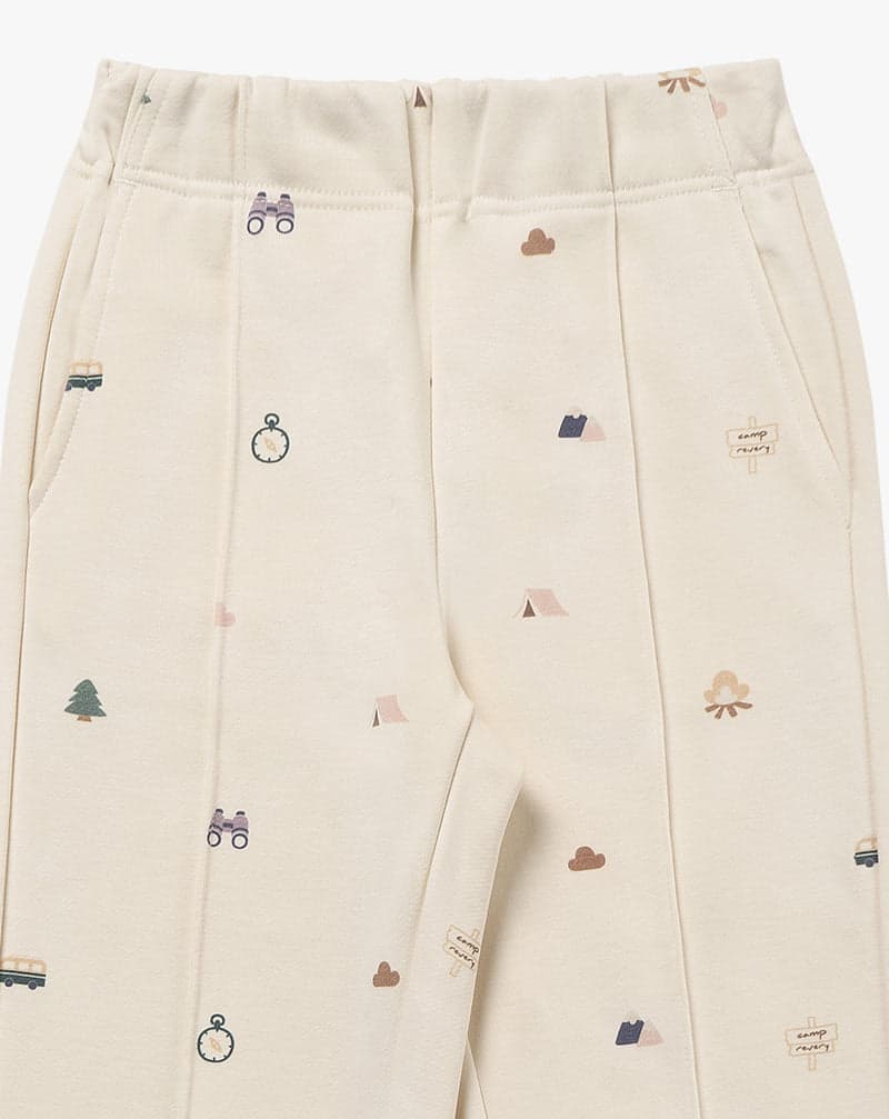 French Terry Kids Wide Leg Pants- Mini Camp Revery
