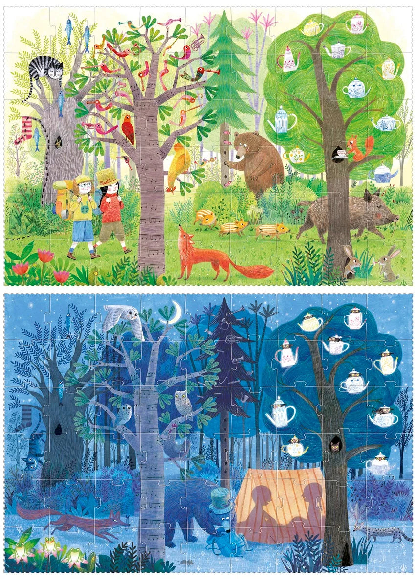 Puzzle - Night & Day in the Forest Reversible Puzzle