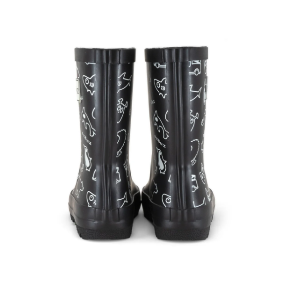 Rain Boots - Neo Stonz Print - Black