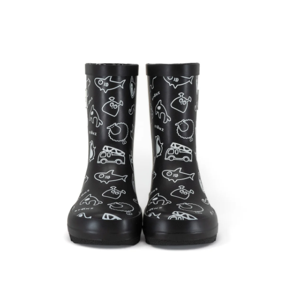 Rain Boots - Neo Stonz Print - Black