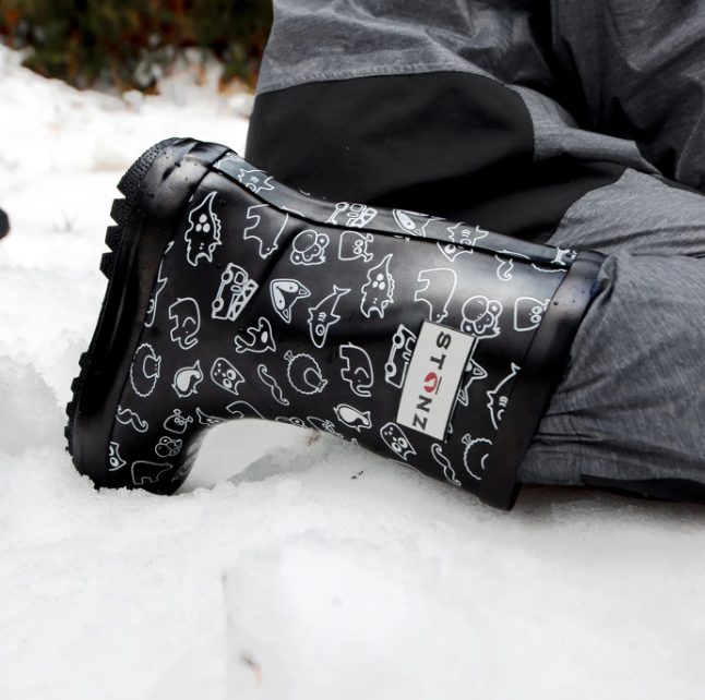 Rain Boots - Neo Stonz Print - Black