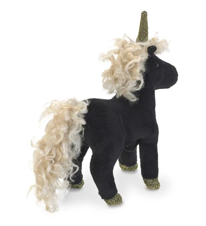 Mini Black Unicorn Finger Puppet