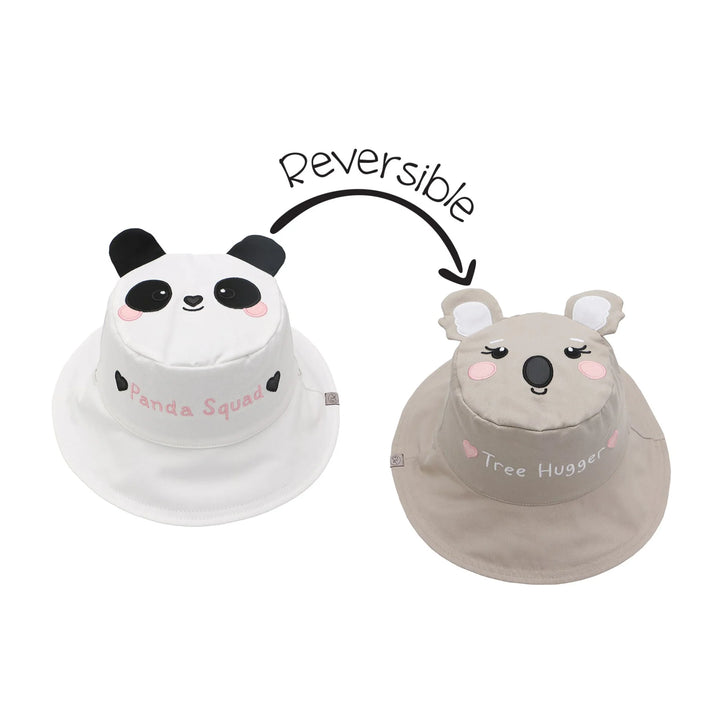 Kid's Reversible Sun Hat | Panda Koala