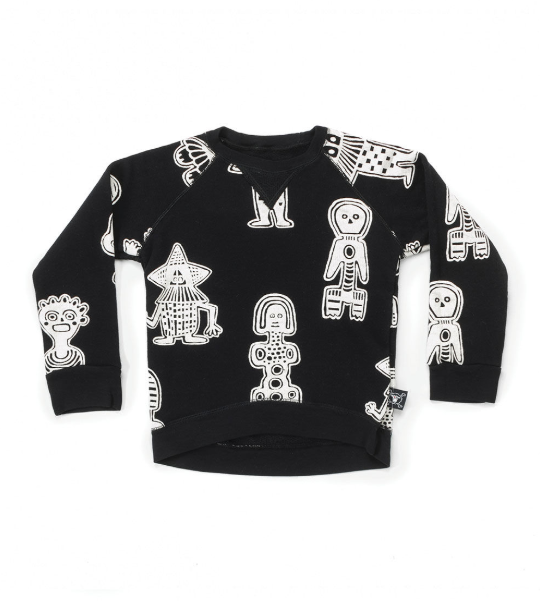 All over tribal dancers sweatshirt/ BLACK