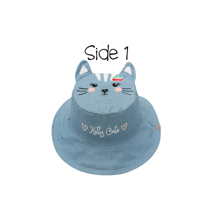 Kid's Reversible Sun Hat | Cat Cherry