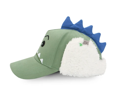 Kids 3D Winter Cap with Ear Flaps | Dinosaur