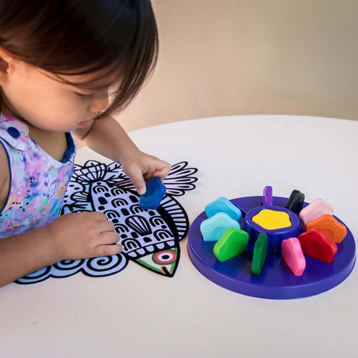 12 flower crayons for toddlers