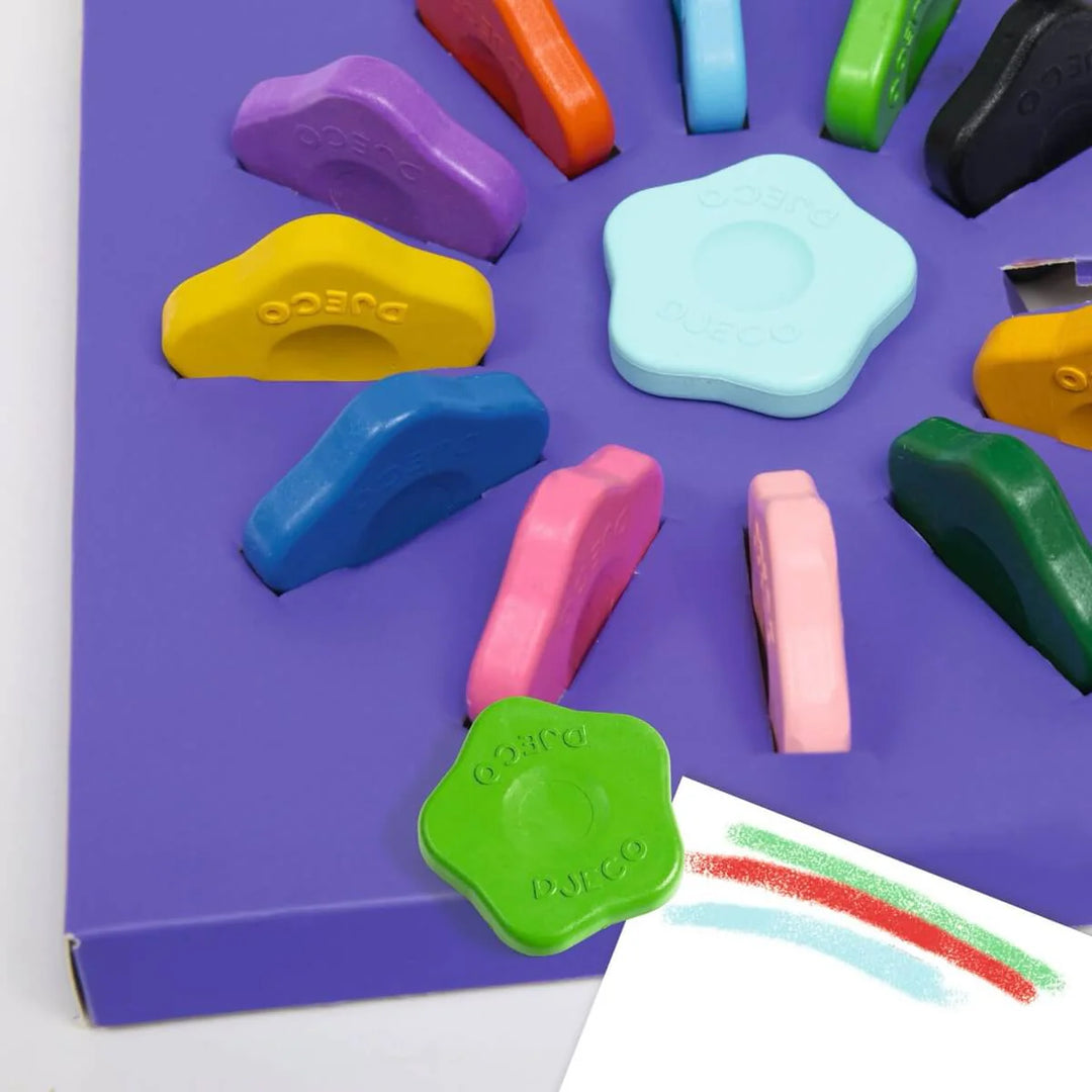 12 flower crayons for toddlers