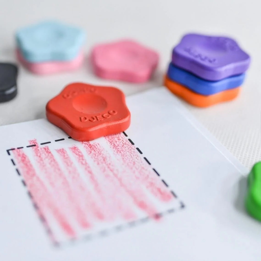 12 flower crayons for toddlers