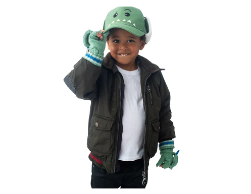 Kids 3D Winter Cap with Ear Flaps | Dinosaur