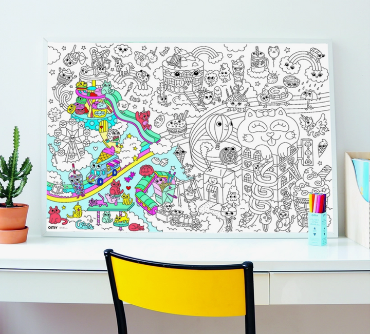 Kawaii Giant Coloring Poster