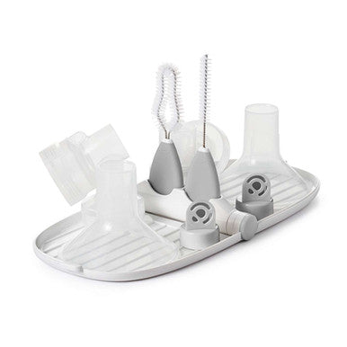 Breast Pump Parts Drying Rack with Detail Brushes-Grey