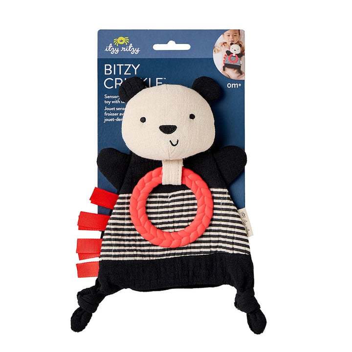 Bitzy Crinkle Sensory Toy with Teether - Panda