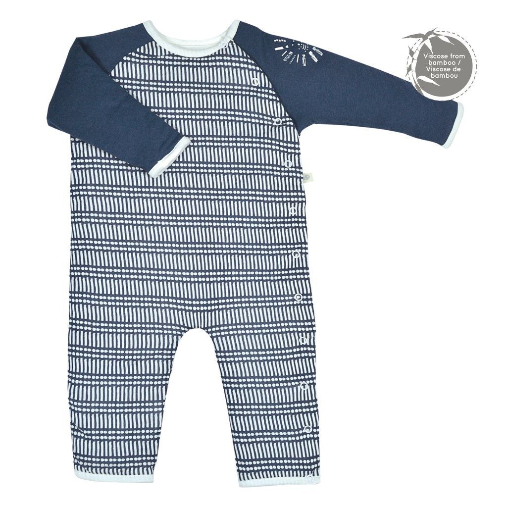 Quilted bamboo 1 piece - Navy Sticks