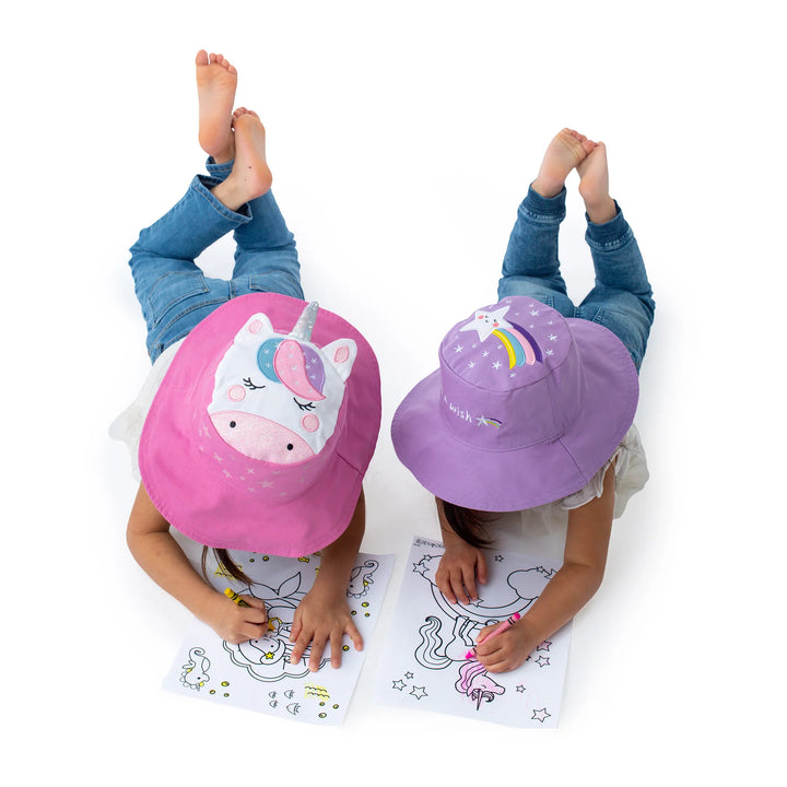 Kid's Reversible Sun Hat | Unicorn Star