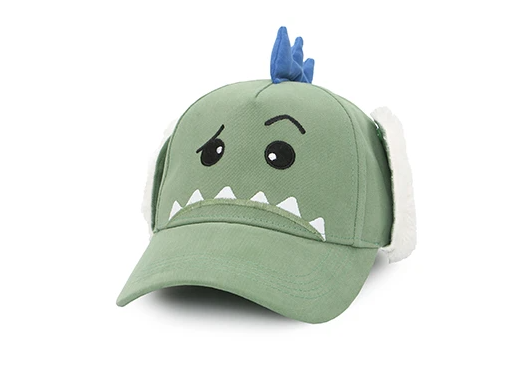 Kids 3D Winter Cap with Ear Flaps | Dinosaur