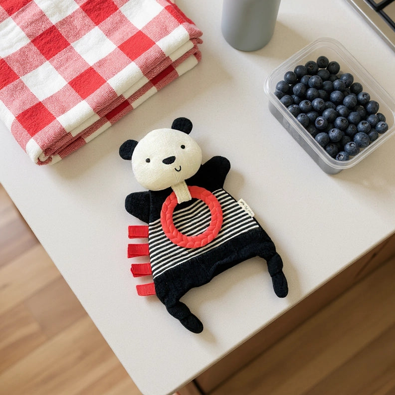 Bitzy Crinkle Sensory Toy with Teether - Panda