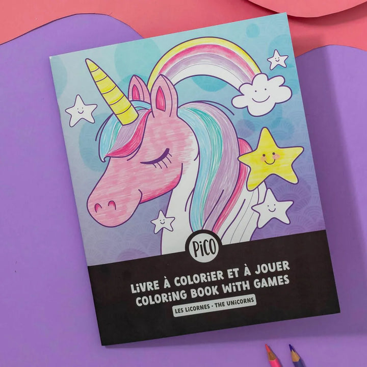 Coloring book with games -The Unicorns