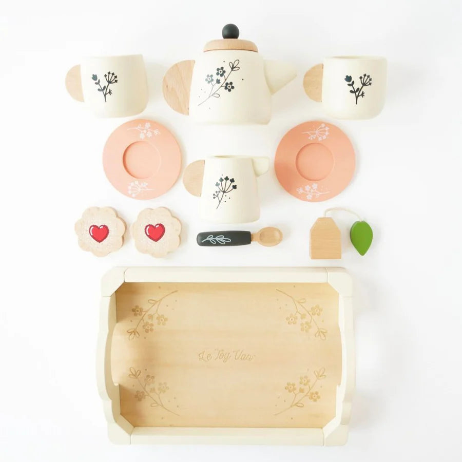 Wooden Tea Set With Tray