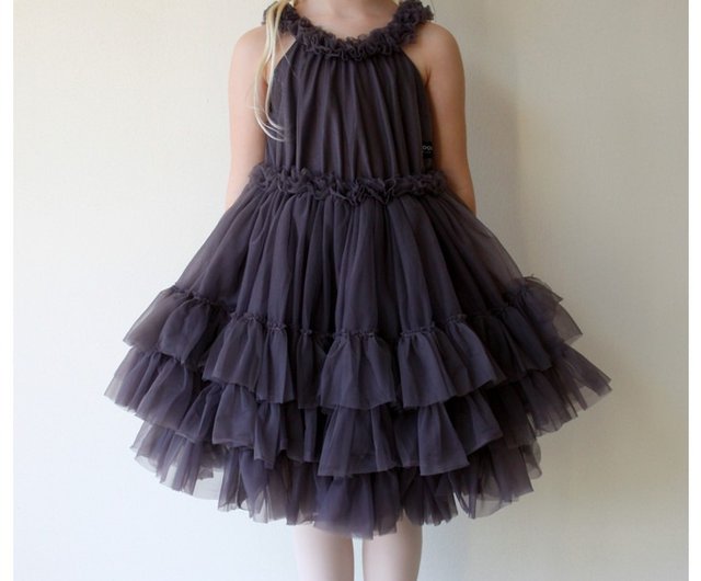 Ruffled Chiffon Dance Dress | Grey