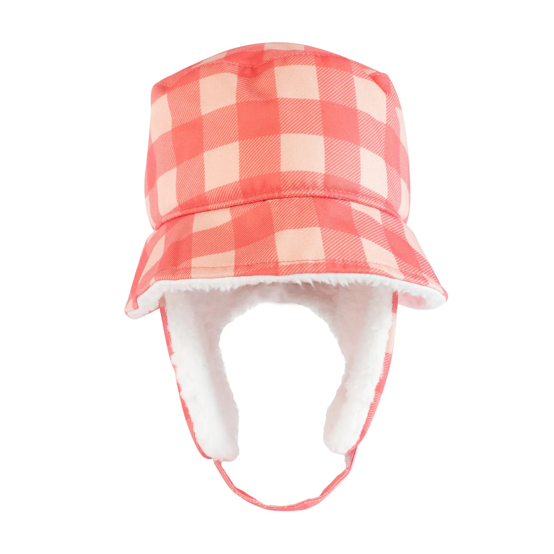 Winter Bucket Hat - Pink Buffalo Check