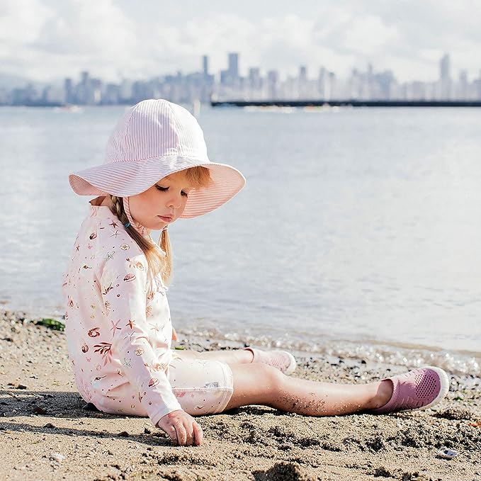 Kids Cotton Floppy Hats | Pink Stripes