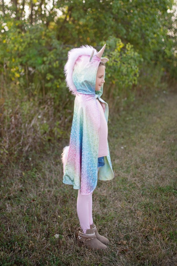 Rainbow Reversible Unicorn Dragon Cape