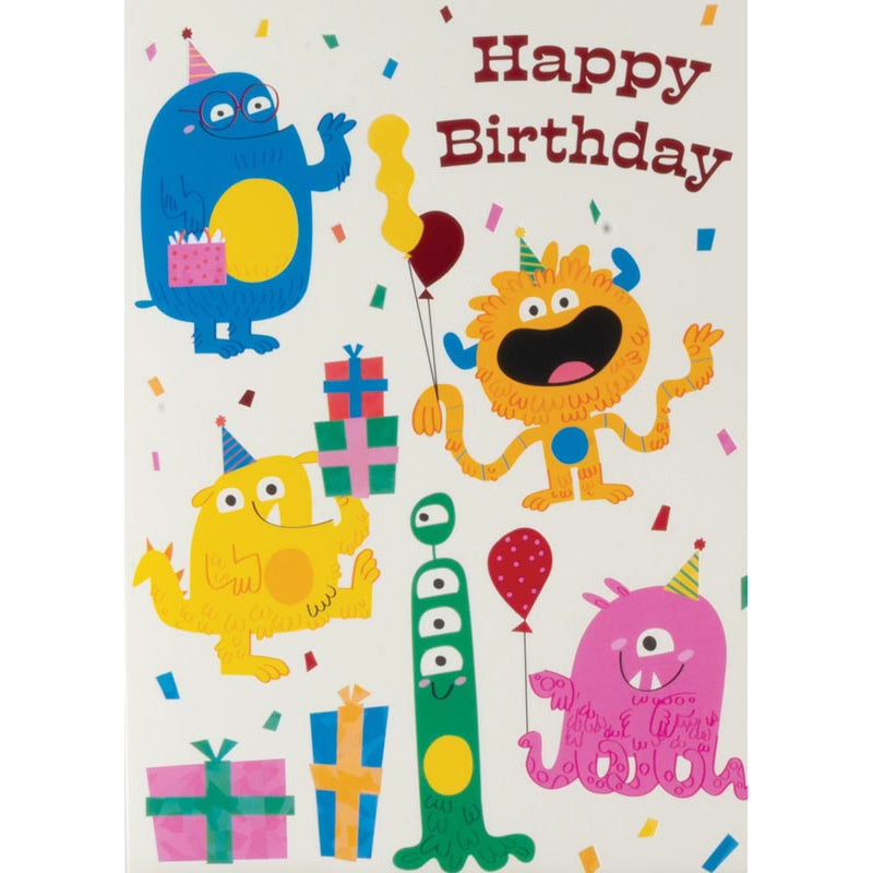 Little Monsters Sticker Birthday Card