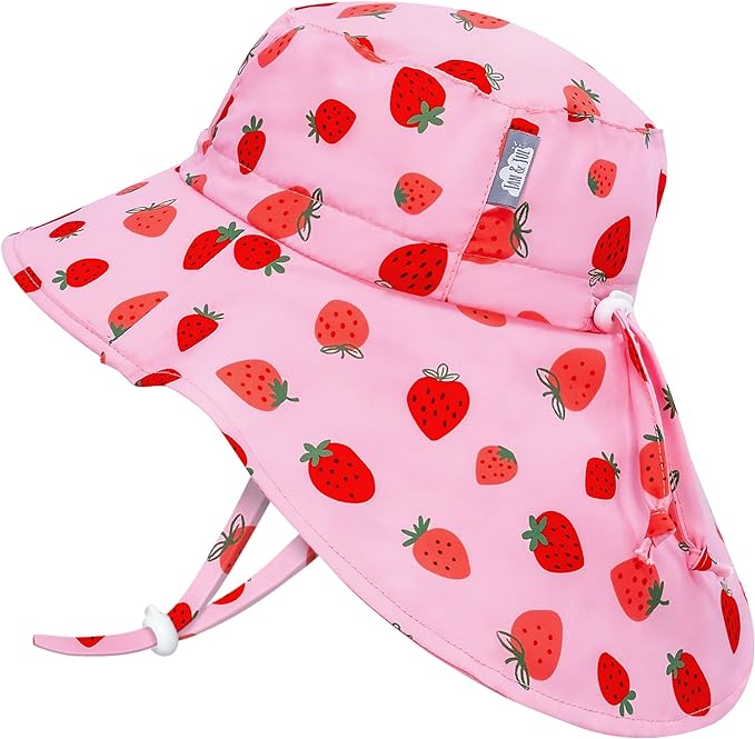 Kids Water Repellent Adventure Hats | Pink Strawberry